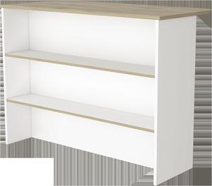 FM FURNITURE Crete Kitchen Island, Kitchen Bar with 3-Tier Shelves, White / Light Pine -Kitchen