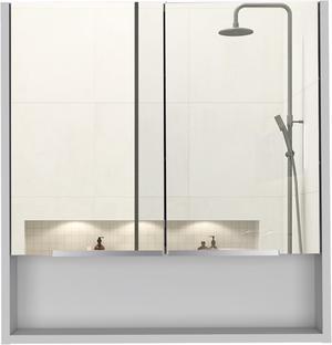 Ozark, 24", Medicine cabinet, With Two Door Mirror Cabinet, And A Shelf - White