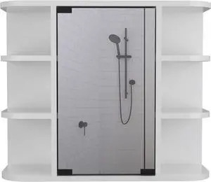 Valdez, Medicine Cabinet,With 6 shelves, and A Mirror Cabinet with 3 inside shelves - White