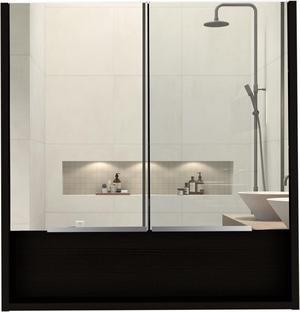 Ozark 24" Medicine cabinet with miror, And a Shelf - black wengue
