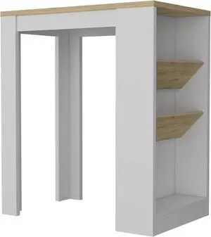 Cecil Kitchen Island, 3-Tier Shelf, Manufactured wood Top