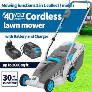 Redback 18Inch 40V Cordless Lawn Mower, Brushless Battery Lawn Mower, 5 Adjustable Heights (1"-3") & Collect or Mulch Rotary Mower with Battery and Charger