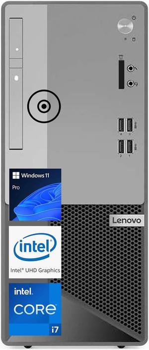 Lenovo V50T G2 Business Desktop, Intel Core i7-10700, 32GB RAM, 2TB SSD, Wi-Fi, Wired Keyboard & Mouse, SD Card Reader, DVD-RW, HDMI, DP, RJ-45, VGA, Windows 11 Pro, Black