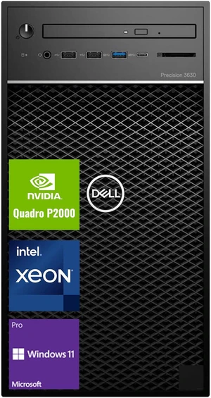 Dell Precision 3000 Series 3630 Workstation Tower Desktop, Intel Xeon E-2124G, Quadro P2000, 8GB RAM, 256GB PCIe SSD, SD Card Reader, Display Ports, Wi-Fi, Wired Keyboard & Mouse, Windows 11 Pro Dell Precision 3000 Series 3630 Workstation Tower Desktop, Intel Xeon E-2124G, Quadro P2000, 8GB RAM, 256GB PCIe SSD, SD Card Reader, Display Ports, Wi-Fi, Wired Keyboard & Mouse, Windows 11 Pro