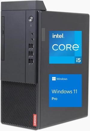 Lenovo V50t Business Tower Desktop, Intel Core i5-10400, 32GB RAM, 1TB SSD, Wired Keyboard & Mouse, DVD-RW, HDMI, RJ-45, DVI, VGA, Wi-Fi, Windows 11 Pro, Black