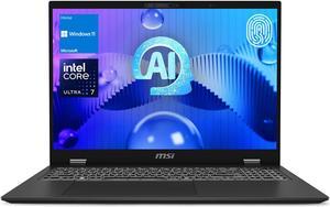 MSI Prestige 16 Laptop, 16" WQXGA Display, Intel Ultra 7 155H, 32GB RAM, 4TB SSD, Fingerprint Reader, Backlit Keyboard, Numeric Keypad, SD Card Reader, HDMI, RJ45, Wi-Fi 7, Windows 11 Home, Grey