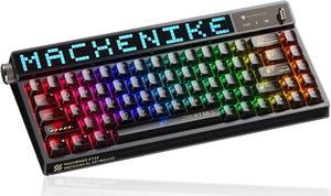 Machenike KT68 Pro 65% RGB Wireless Compact Mechanical Gaming Keyboard, Customizable LED Screen, 3-Modes 68 Keys Hot Swappable Gateron Yellow Switch, Anti-Ghosting, Transparent Keycaps, Win/Mac, Black