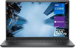 Dell Vostro 3000 Series 3520 Business Laptop, 15.6" FHD 120Hz Display, Intel Core i7-1255U, 16GB RAM, 512GB SSD, Webcam, Fingerprint Reader, Wi-Fi, HDMI, Windows 11 Pro, Black, UK Layout Keyboard