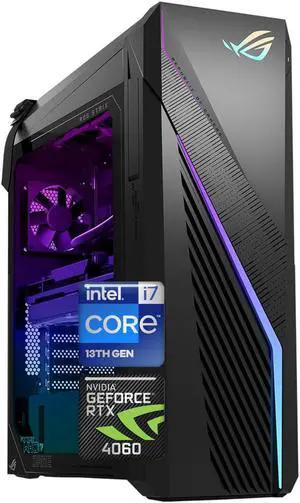 ASUS ROG Strix i7 RTX 4060 Gaming Desktop, Intel i7-13700F (Beats Intel i9-12900K), NVIDIA GeForce RTX 4060, 32GB RAM, 1TB SSD, Wi-Fi 6, HDMI, RJ-45, DisplayPort, Wired KB & Mouse, W11H, Black