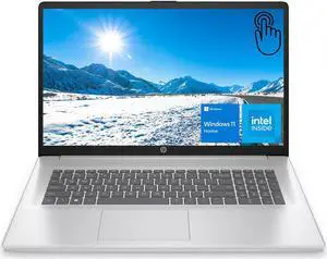 HP 17.3" HD+ Touchscreen Portable Laptop, Intel Pentium Silver N5030, 16GB RAM, 1TB SSD, Webcam, HDMI, Numeric Keypad, Wi-Fi, Windows 11 Home, Silver