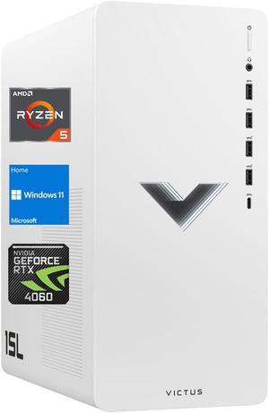 HP Victus 15L Gaming Tower Desktop AMD Ryzen 5 5600G GeForce RTX 4060 16GB RAM 512GB SSD HDMI DP Port RJ45 WiFi 6 Windows 11 Home White