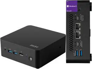 MSI Cubi Mini Desktop Computer, Intel Core 3 100U, 16GB DDR5 RAM, 512GB SSD, Type C, HDMI, Support 2-Monitor 4K, MicroSD Card Reader, RJ-45, Windows 11 Pro
