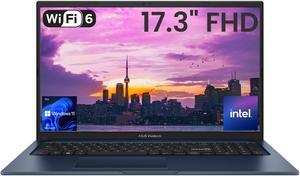 ASUS Vivobook 17.3 FHD IPS Laptop, Intel Core i3-1215U, 16GB RAM, 512GB PCIe SSD, Wi-Fi 6, Type-C, HDMI, Webcam, Bluetooth, Windows 11 Pro, Blue