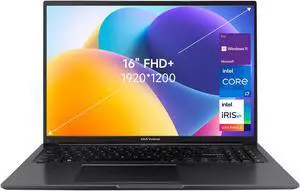 ASUS Vivobook 16 Business Laptop, 16" WUXGA Display, Intel Core i7-1355U, 40GB RAM, 1TB SSD, Numeric Keypad, Wi-Fi, Windows 11 Pro, Black