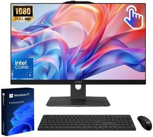 MSI Pro Modern 23.8" FHD AIO Desktop, Touchscreen Display, 10 Cores Intel Core 5 120U, 32GB DDR5 RAM, 1TB SSD, Adjustable Height & Angle, IR Webcam, MSI AI Engine, Wi-Fi 6, Windows 11 Pro, Black