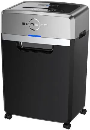 BONSEN Heavy-Duty 24-Sheet Cross-Cut Shredder, 40-Min Continuous Operation, P-4 Security, 9-Gallon Bin, Super Quiet (55dB), Ideal for Commercial Offices