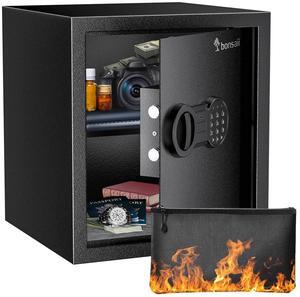 Bonsaii Safe Box with Key Lock, Steel Security Lock Box, 0.23 Cubic Feet, 9.06" W x 6.69" D x 6.69" H, Small Hidden Safe for Cash Jewelry