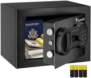 Bonsaii Safe, 0.6 Cubic Safe Box with Electronic Keypad, Removable Shelf, for Valuables Jewelry and Documents in Home, Hotel, or Business, 9.84" x 13.78" x 9.84" Inches