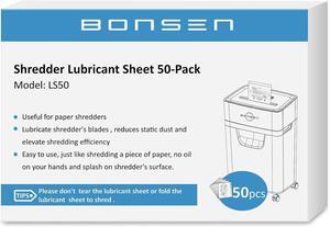 Bonsen Paper Shredder Sharpening & Lubricant Sheets-Pack of 50, Lubricate shredder's blades, Optimization of shredding efficiency