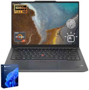 Lenovo ThinkPad E14 Lightweight Business Laptop, 14" FHD+ 1920*1200 Non-touch 60Hz, AMD Ryzen 7 7735U, 64GB DDR5 RAM, 1TB SSD, Wi-Fi 6, Webcam, Fingerprint Reader, Windows 11 Pro, Black