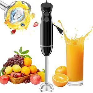 Bonsenkitchen Portable Electric Hand Blender Stick Mixer with 2 - Speed Settings and Stainless Steel Blades for Soup, Smoothie, Puree, Baby Food