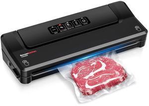 Bonsenkitchen Vacuum Sealer Machine, Fast Compact Food Sealer with Globefish Tech, Multi Functional, Includes Vacuum Bags & Hose, Black