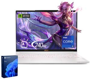 MSI Stealth 16 Studio i9 RTX 4070 Gaming Laptop, 16" WQXGA 240Hz, Intel i9-13900H, NVIDIA GeForce RTX 4070, 64GB DDR5 RAM, 1TB SSD, RGB Backlit KB, SD Card Reader, Wi-Fi 6, Windows 11 Pro, White