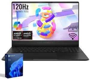 ASUS Vivobook S 16 AI Copilot+ Business Laptop, 15.6 2.8K(2880x1620) 120Hz, AMD Ryzen AI 9 HX 370, 32GB RAM, 1TB SSD, Radeon Graphics, Wi-Fi 6, RGB Backlit, FHD Camera, Windows 11 Pro, Black