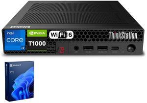 Lenovo ThinkStation P3 Tiny Workstation for Business, Intel 20-Core i7-14700, NVIDIA T1000, 32GB DDR5, 1TB SSD, HDMI, DP, Wi-Fi 6, W11 Pro, Black