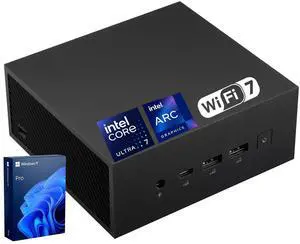 ASUS ExpertCenter PN65 Business Mini Desktop, Intel Core Ultra 7 155H, 32GB DDR5 RAM, 1TB PCIe SSD, HDMI, RJ-45, Wi-Fi 7, Windows 11 Pro, Black