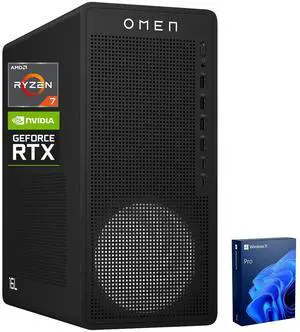 HP OMEN 16L RTX 5060 Pro Gaming Desktop, AMD Ryzen 7 8700F, NVIDIA RTX 5060, 16GB DDR5 RAM, 1TB SSD, DP, RJ-45, Wi-Fi 6, W11 Pro, Black