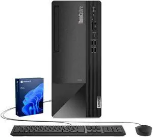 Lenovo ThinkCentre neo 50t Business Tower Desktop, Intel Core i3-13100, 32GB DDR5 RAM, 1TB SSD + 1TB HDD, Wi-Fi, Windows 11 Pro, Black