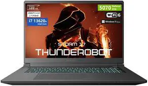 Thunderobot Storm 17 Gaming Laptop, 17.3" QHD 165Hz, Intel Core i7-13620H, GeForce RTX 5070, 16GB DDR5, 512GB SSD, HDMI, Wi-Fi 6, Windows 11 Home, Black