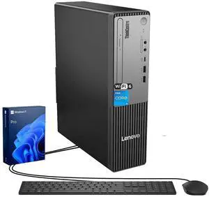 Lenovo ThinkCentre Neo 50s SFF Business Desktop, Intel Core i5-14400, 16GB DDR5, 512GB SSD, DVD-RW, Wi-Fi 6, Wired Keyboard & Mouse, Windows 11 Pro, Black
