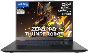 THUNDEROBOT Zero 18 Pro Laptop, 18" QHD+, 240Hz Hummingbird Display, Intel Ultra 9 275HX, GeForce RTX 5070Ti, 64GB DDR5 RAM, 2TB SSD, Wi-Fi 6E
