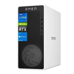 HP OMEN 16L TG03 RTX 5060 Gaming Desktop, Intel Core i7-14700F, NVIDIA RTX 5060, 64GB DDR5 RAM, 4TB SSD, RGB Light Studio & Gaming Hub,Wi-Fi 6, W11H,White