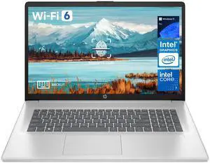 HP Essential Laptop, 17.3" FHD 1920*1080, Intel Core 7 150U, 64GB RAM, 2TB SSD, FP Reader, Backlit KB, Webcam, Wi-Fi 6, Windows 11 Pro, Silver