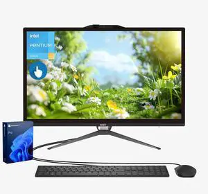 MSI PRO Business All-in-One Desktop, 21.5" FHD Touchscreen, 16GB RAM, 512GB SSD, Intel Pentium Gold G7400, Wired KB & Mouse, Windows 11 Pro, Black