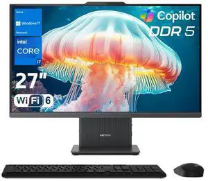 Lenovo IdeaCentre Business Computer All-in-One PC, 27" FHD 100Hz Display, Intel Core i7-13620H, 32GB DDR5, 1TB SSD, Wi-Fi 6, Windows 11 Home with AI & Microsoft Copilot, Wireless KB & M, Grey