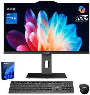 MSI PRO Business All-in-One Desktop, 23.8" FHD 100Hz, Intel Core i5-14400, 16GB DDR5, 512GB SSD, Wi-Fi 6E, Wireless KB & Mouse, Windows 11 Pro, Black