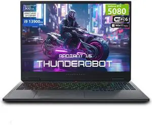 Thunderobot Radiant 16 Gaming Laptop, 16" QHD+ 300Hz, i9-13900HX, RTX 5080, 16GB DDR5, 1TB SSD, RGB Keyboard, Wi-Fi 6, Win11 Home