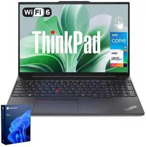 Lenovo ThinkPad E16 Business Laptop, 16" FHD+ Touchscreen, Intel Core i5-1335U, 16GB RAM, 512GB SSD, Fingerprint, Backlit KB, Wi-Fi 6, Windows 11 Pro, Black
