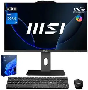 MSI PRO Business All-in-One,27" IPS FHD 100Hz Eye-care Display, Intel Core i7-14700, 16GB DDR5, 512GB SSD, Wi-Fi 6E, Wireless KB & Mouse, Windows 11 Pro, Black