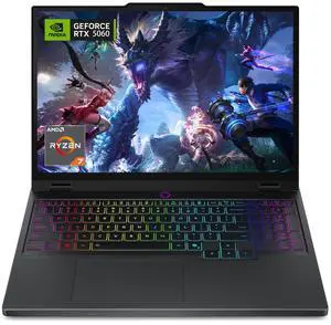 Lenovo Legion 5 RTX 5060 AI Gaming Laptop, 15.1" OLED WQXGA (2560 x 1600) 165Hz 500 Nits, AMD Ryzen 7 260, 16GB DDR5 RAM, 512GB SSD, RGB Backlit KB, Wi-Fi 7, Windows 11 Home, Black