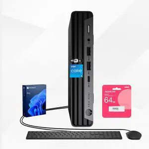 HP ProDesk 400 G9 Mini Business Desktop, 13th Gen Intel 14-Core i5-14500T, 32GB DDR5, 1TB SSD, Wi-Fi 6E, HDMI, DP, Support 3-Monitor 4K, Wired KB and Mouse, Windows 11 Pro, 64GB Flash Drive Bundle HP ProDesk 400 G9 Mini Business Desktop, 13th Gen Intel 14-Core i5-14500T, 32GB DDR5, 1TB SSD, Wi-Fi 6E, HDMI, DP, Support 3-Monitor 4K, Wired KB and Mouse, Windows 11 Pro, 64GB Flash Drive Bundle