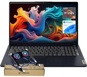 Lenovo IdeaPad 1 15.6" FHD Laptop, AMD Ryzen 5 7520U, 8GB RAM, 1TB SSD, Windows 11 Home, PCO Laptop Cooler, Blue Lenovo IdeaPad 1 15.6" FHD Laptop, AMD Ryzen 5 7520U, 8GB RAM, 1TB SSD, Windows 11 Home, PCO Laptop Cooler, Blue