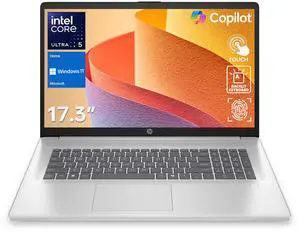 HP 17t Premium Laptop, 17.3" HD+ Touchscreen, Intel Core Ultra 5 225U, 16GB DDR5 RAM, 512GB SSD, Fingerprint Reader, Webcam, Wi-Fi 6, Windows 11 Home, Silver HP 17t Premium Laptop, 17.3" HD+ Touchscreen, Intel Core Ultra 5 225U, 16GB DDR5 RAM, 512GB SSD, Fingerprint Reader, Webcam, Wi-Fi 6, Windows 11 Home, Silver