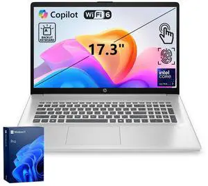 HP Business Copilot AI Laptop, 17.3" HD+ Touchscreen, Intel Core Ultra 7 255U 16GB DDR5 RAM, 512GB SSD, Backlit Keyboard, FP Reader, Wi-Fi 6, Windows 11 Pro, Silver HP Business Copilot AI Laptop, 17.3" HD+ Touchscreen, Intel Core Ultra 7 255U 16GB DDR5 RAM, 512GB SSD, Backlit Keyboard, FP Reader, Wi-Fi 6, Windows 11 Pro, Silver