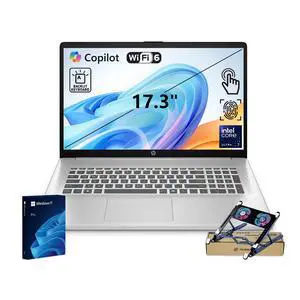 HP Business Copilot AI Laptop, 17.3" HD+ Touchscreen, Intel Core Ultra 7 255U 16GB DDR5 RAM, 1TB SSD, Backlit Keyboard, FP Reader, Wi-Fi 6, Windows 11 Pro, Silver, w/Bundle HP Business Copilot AI Laptop, 17.3" HD+ Touchscreen, Intel Core Ultra 7 255U 16GB DDR5 RAM, 1TB SSD, Backlit Keyboard, FP Reader, Wi-Fi 6, Windows 11 Pro, Silver, w/Bundle