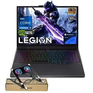 Lenovo Legion 5 Gaming Laptop, 15.1" OLED 165Hz QHD+ Display, Intel Core i9-14900HX, NVIDIA GeForce RTX 5070, 16GB DDR5 RAM, 2TB SSD, 24-Zone RGB Backlit, Wi-Fi 7, Windows 11 Home, Black, w/Bundle Lenovo Legion 5 Gaming Laptop, 15.1" OLED 165Hz QHD+ Display, Intel Core i9-14900HX, NVIDIA GeForce RTX 5070, 16GB DDR5 RAM, 2TB SSD, 24-Zone RGB Backlit, Wi-Fi 7, Windows 11 Home, Black, w/Bundle